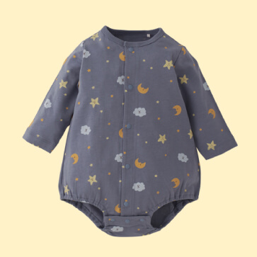 天竺夜空長袖ロンパース