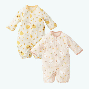 スムースアニマルフェイス長袖コンビドレス