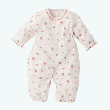 スムースチェリーリンゴ長袖コンビドレス