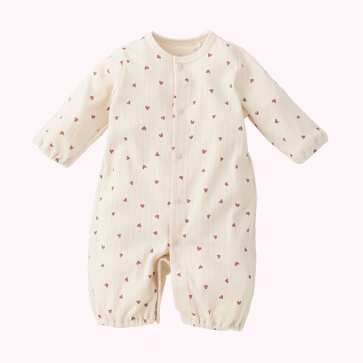 スムース針抜きハート長袖コンビドレス