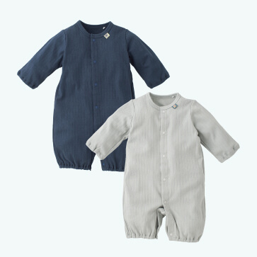 スムース針抜きシンプル長袖コンビドレス