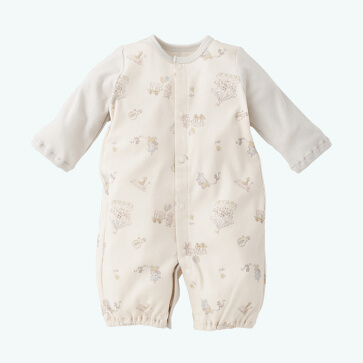 スムースアニマル遊園地長袖コンビドレス