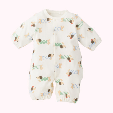 スムースカラフルダックス長袖コンビドレス