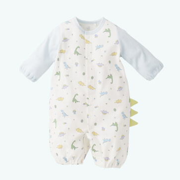 スムース恐竜トサカ長袖コンビドレス