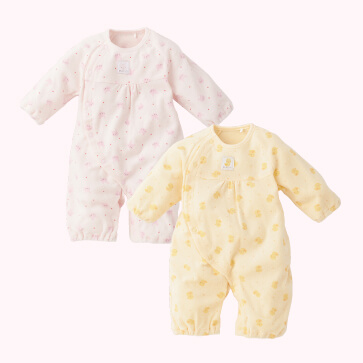 パイル総柄切り替えチケット長袖コンビドレス