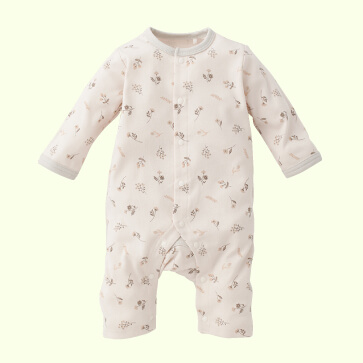 スムースリブ配色花柄長袖プレオール