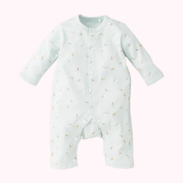 スムースナチュラルグリーン花柄長袖プレオール