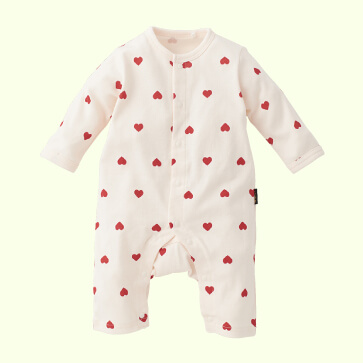 スムースハートプリント長袖プレオール