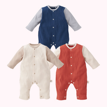 ワッフルセットイン配色長袖プレオール