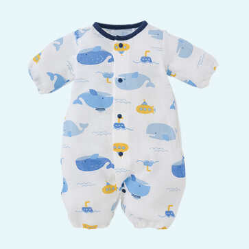 海の生き物長袖コンビドレス