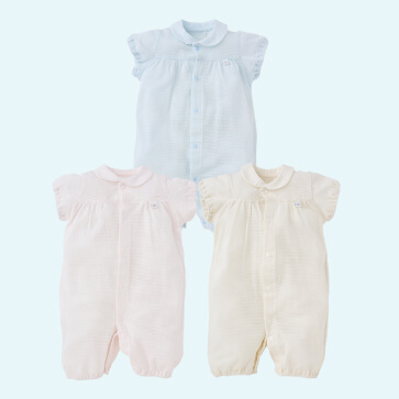 天竺襟付き半袖コンビドレス