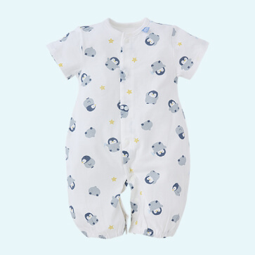 天竺ペンギン半袖コンビドレス