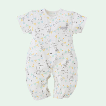 天竺サーカスガーランド半袖コンビドレス