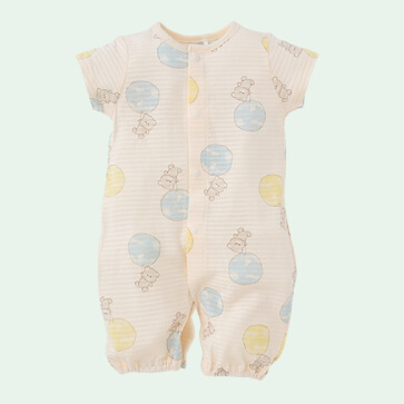 天竺バルーンベア半袖コンビドレス