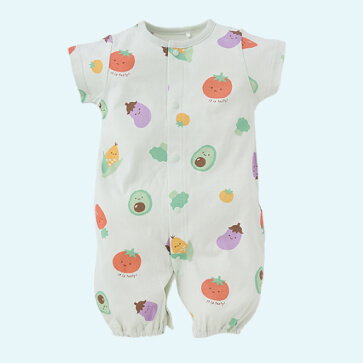 天竺ベジタブル半袖コンビドレス