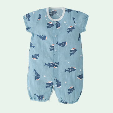 楊柳ジンベイザメ半袖コンビドレス