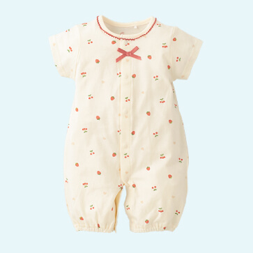 天竺フルーツハート半袖コンビドレス