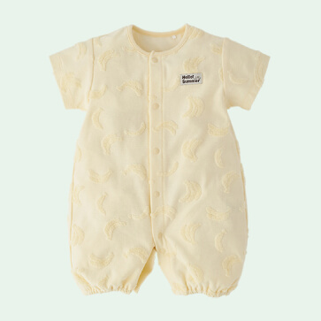 パイルジャガードバナナ半袖コンビドレス