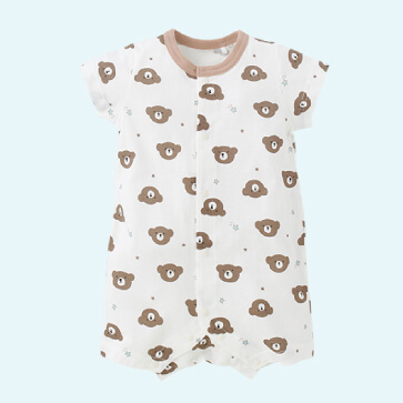 天竺くまフェイス総柄半袖プレオール