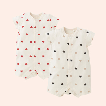 天竺ハート総柄半袖プレオール