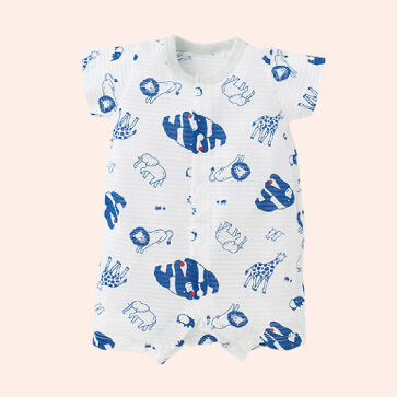 天竺ボーダーアニマル半袖プレオール