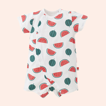 天竺スイカ総柄半袖プレオール