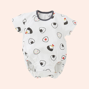 天竺おむすび半袖ロンパース