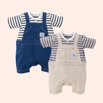 天竺吊り風切り替えボーダー半袖プレオール