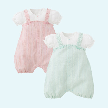 サッカー切り替えカラー半袖ロンパース