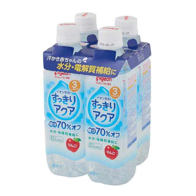 ピジョン ベビー飲料 イオン飲料  すっきりアクア りんご 500ml 4本パック