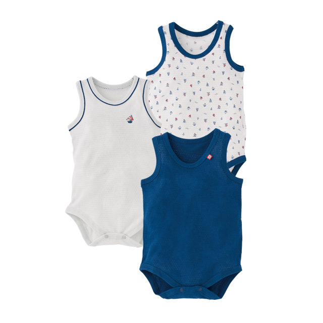 Elfindoll 3枚組 ランニングロンパース肌着 西松屋