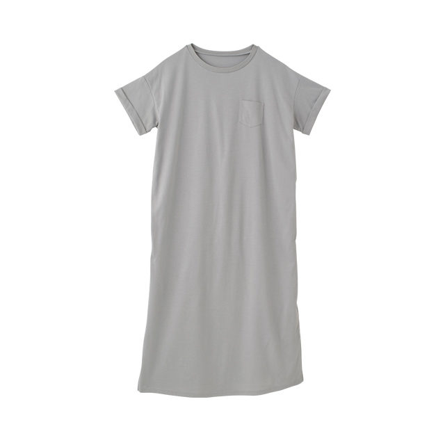 半袖ポケット付Tシャツワンピース