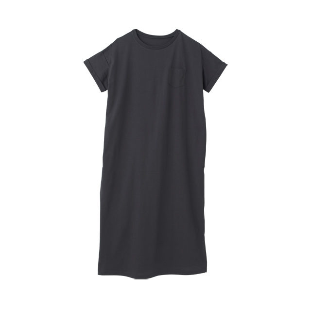 半袖ポケット付Tシャツワンピース