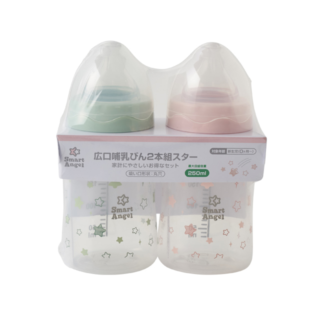 広口哺乳びん 2本組 スター