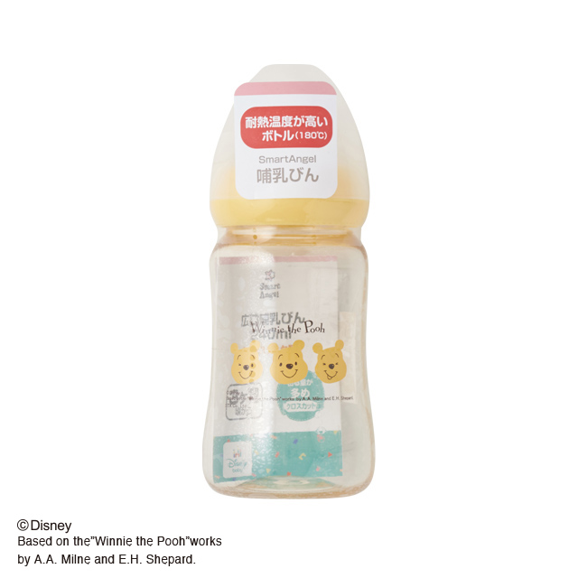 広口プラスチック哺乳びん 240ml プーFACE