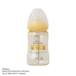 SmartAngel 広口プラスチック哺乳びん 240ml プーFACE