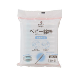 SmartAngel 粘着タイプ ベビー綿棒 60本入り