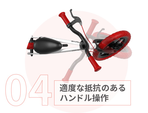 適度な抵抗のあるハンドル操作