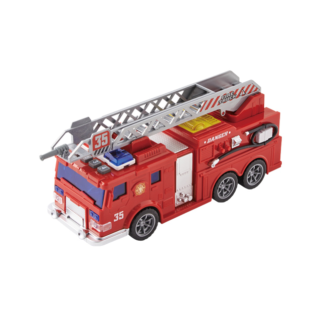 アメリカ型 ハシゴ消防車　電動 / ブリキ　光球商会 はしご車 消防車 ブリキ製自動車 ブリキのおもちゃ アメリカン雑貨