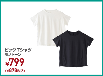 ビッグTシャツ(モノトーン) ¥878（税込）