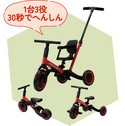 「1台3役30秒でへんしん」